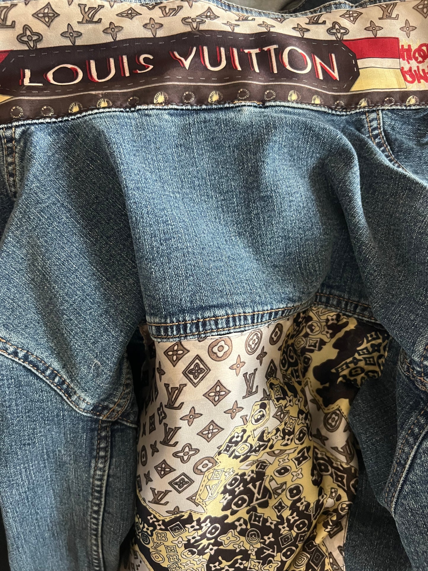 One Of a Kind Designer Denim Jacket Size Small