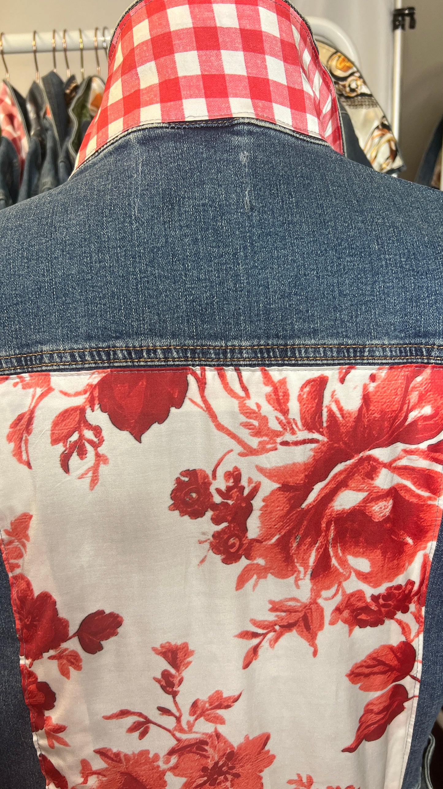 Sale Gingham and Red Roses-Large and Small