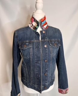 "Across The Board" Denim Jacket Pink Orange