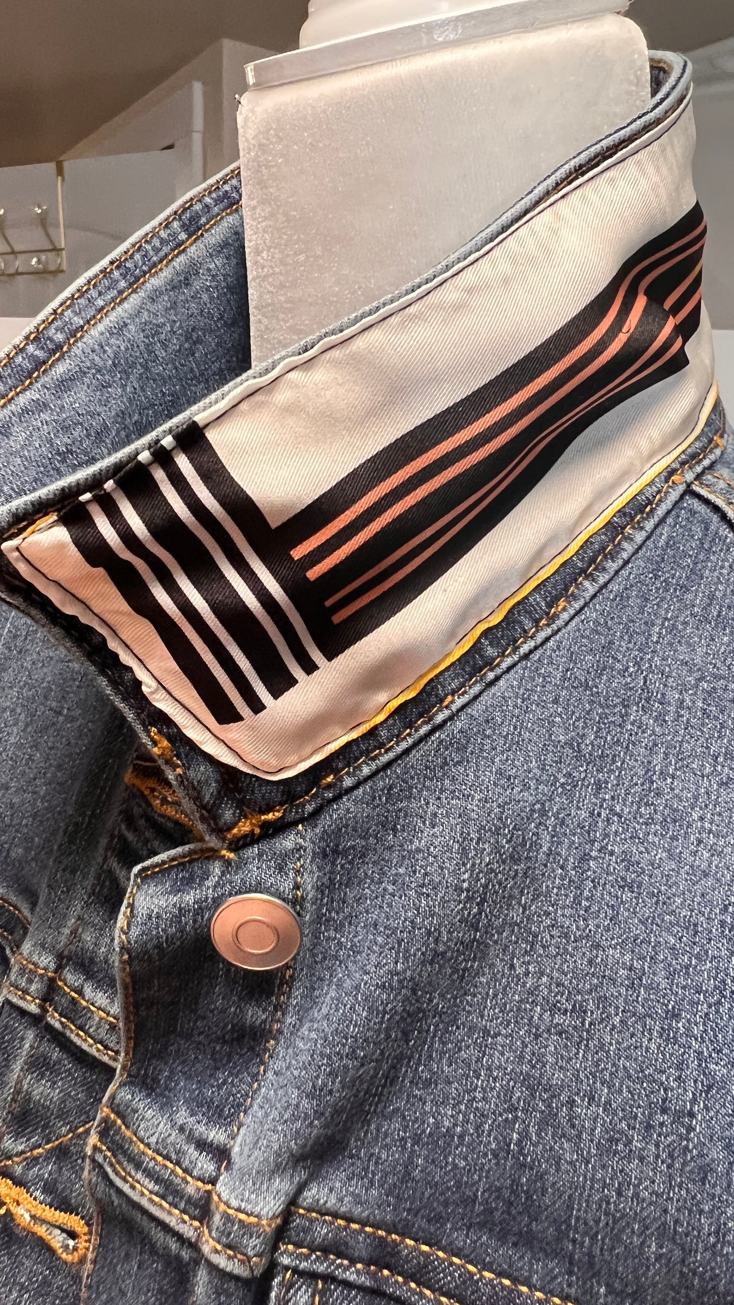 Horse Track French Scarf Classic Equestrian blue Denim Jacket