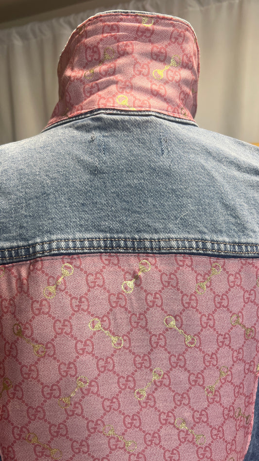 GG Pink Monogram Gold Bits