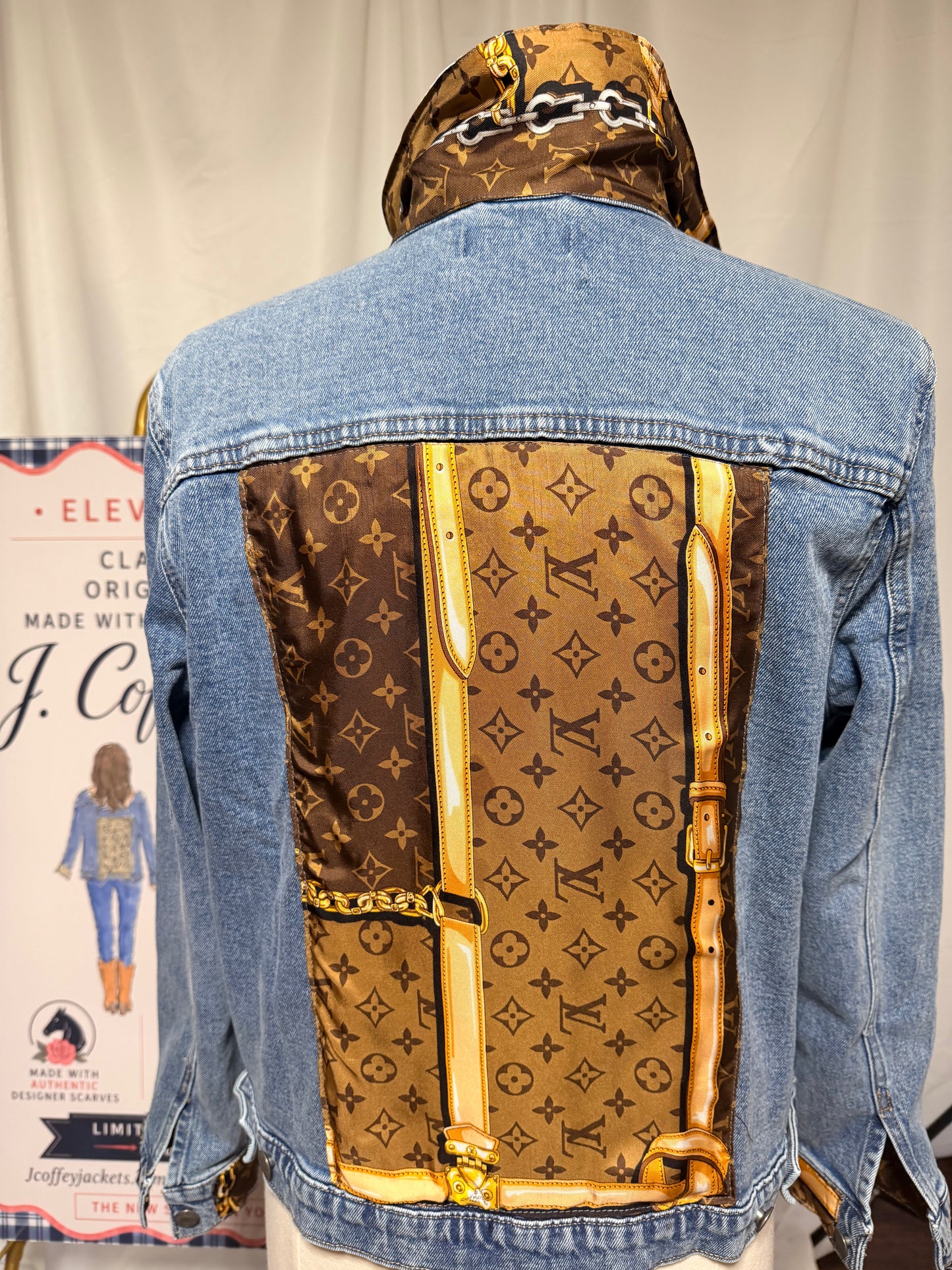 LV Monogram Saddle Strap Denim Jacket