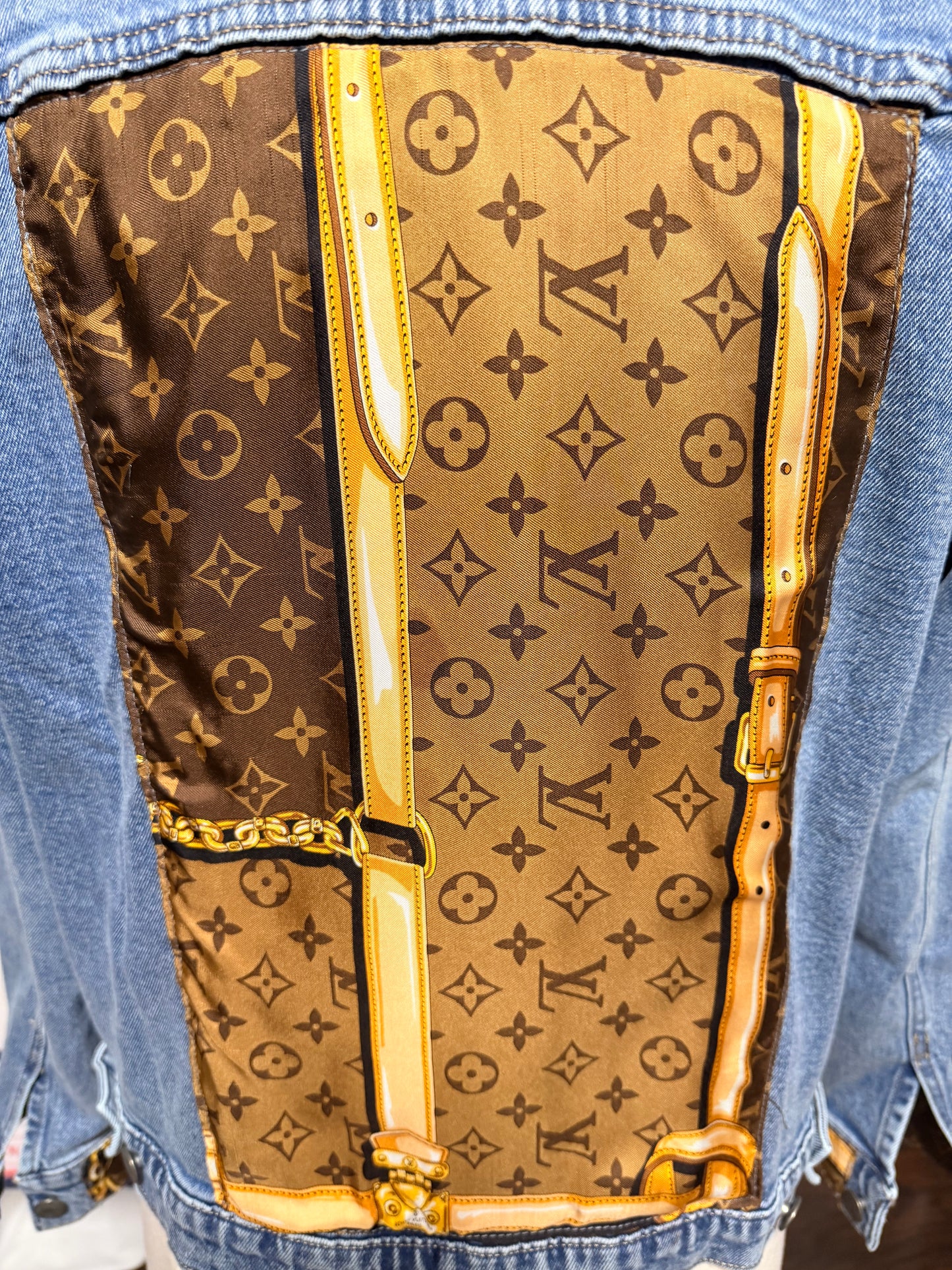 LV Monogram Saddle Strap Denim Jacket