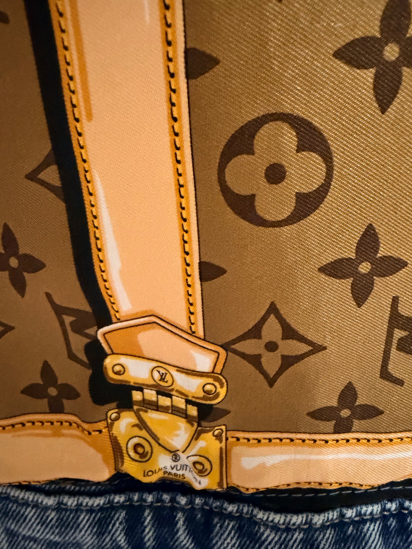 LV Monogram Saddle Strap Denim Jacket