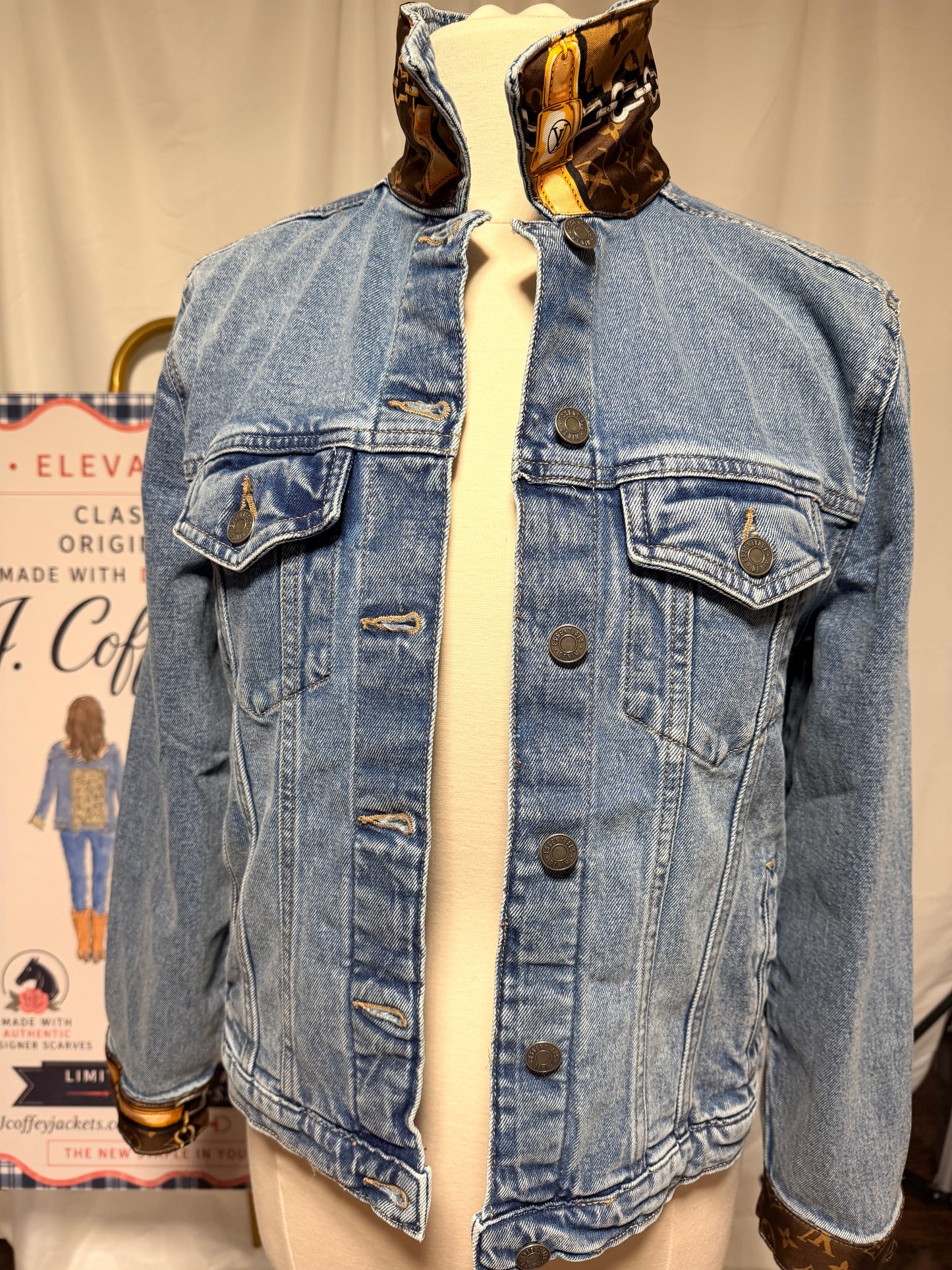 LV Monogram Saddle Strap Denim Jacket