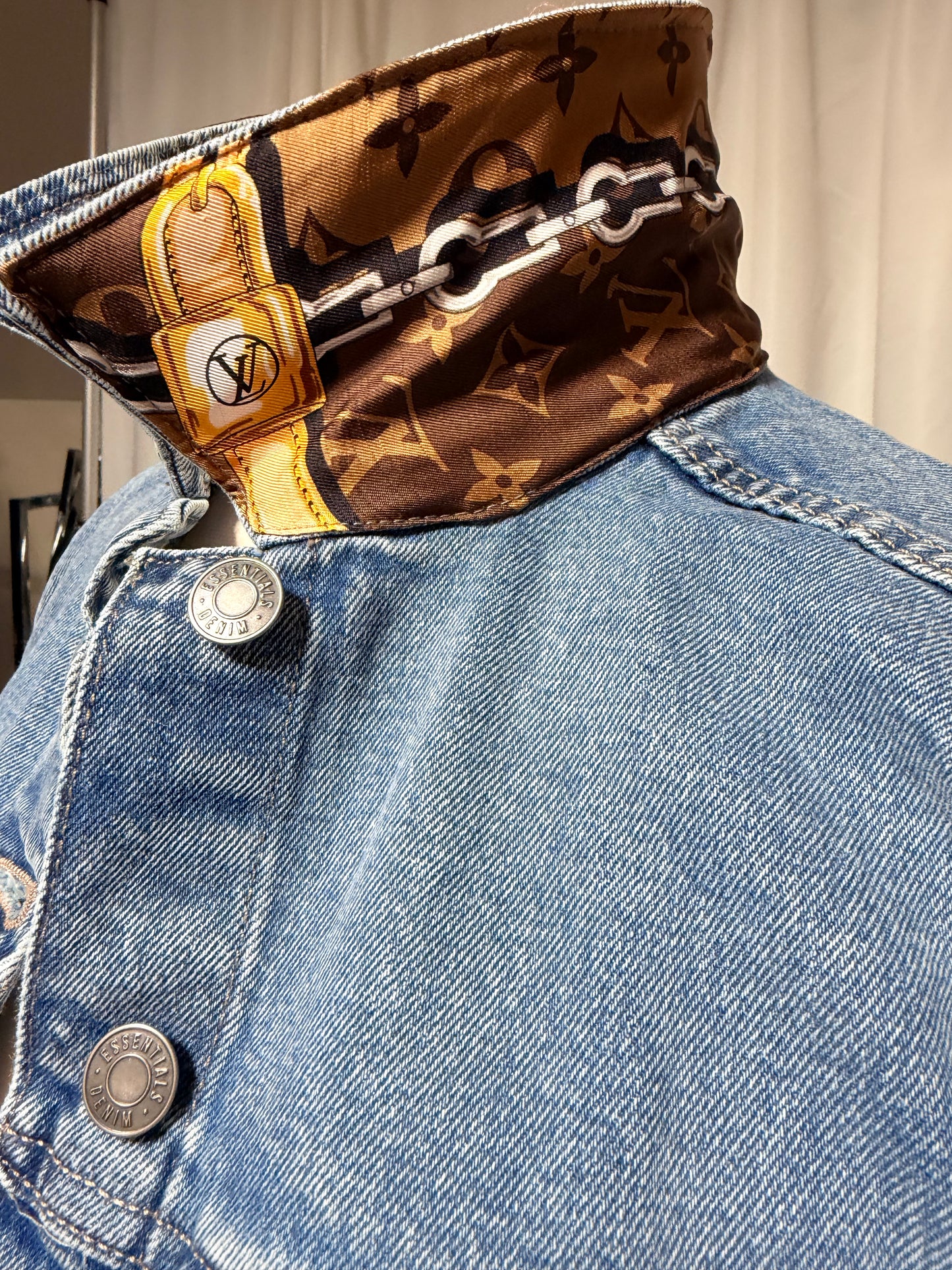 LV Monogram Saddle Strap Denim Jacket