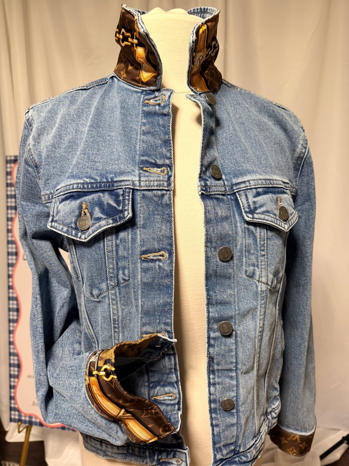 LV Monogram Saddle Strap Denim Jacket