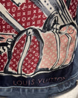 Louis Vuitton Trunks and Bags Scarf on White Denim Jacket