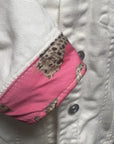 Hot Pink Leopard Parade on Blue or White Denim Jacket