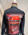 "Across The Board" Pink Equestrian Scarf and Denim Jacket